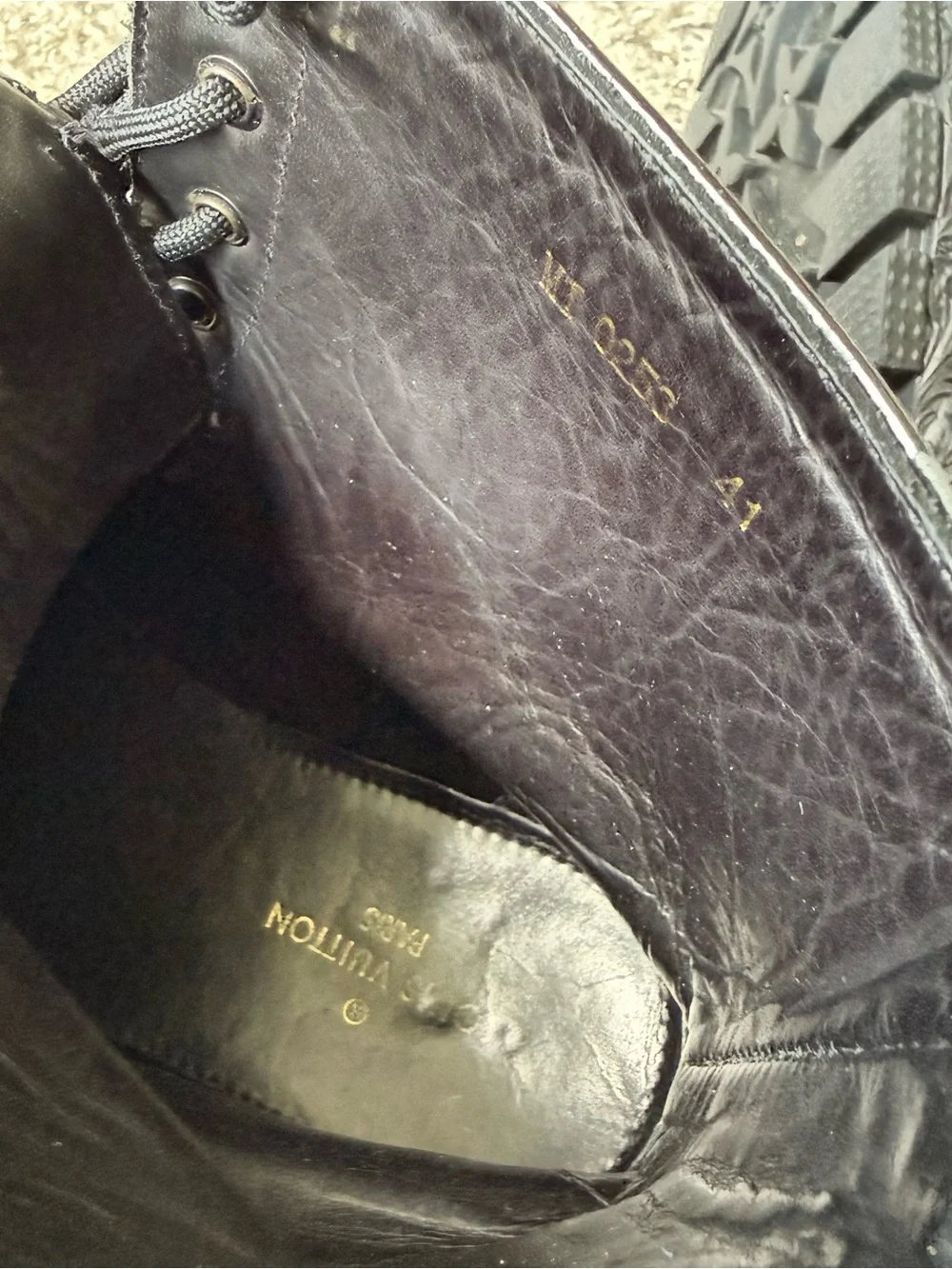 Louis Vuitton black patent leather boots 41 men’s 8 women’s 9.5 READ